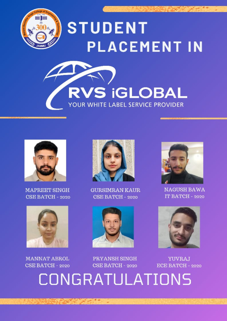 Placement in RVS iGLOBAL